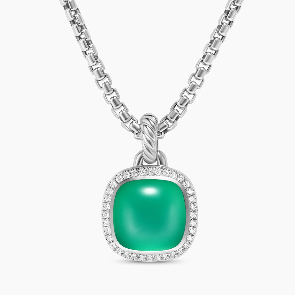 David Yurman Albion® Pendant in Sterling Silver with Lagoon Orchid and Diamonds