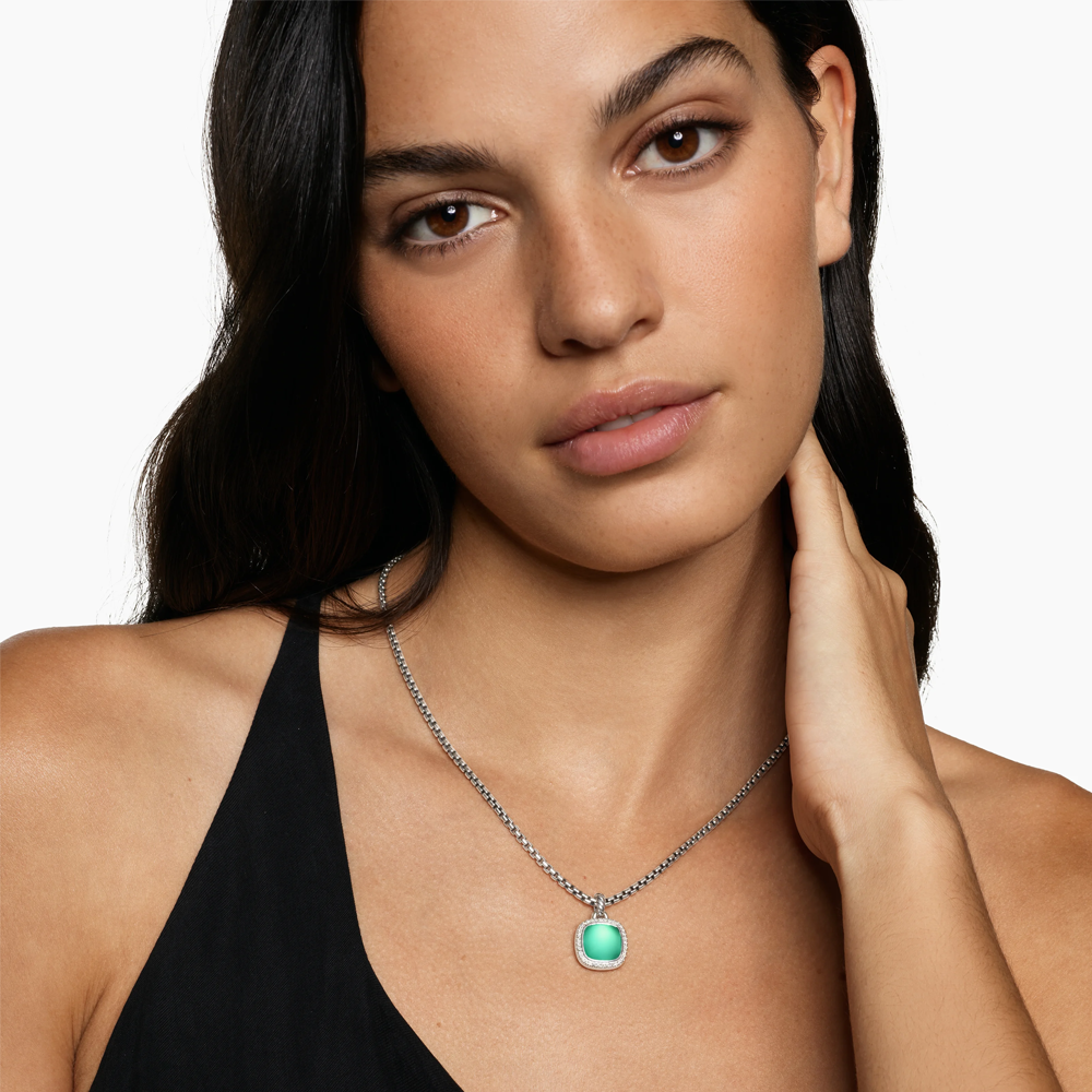 David Yurman Albion® Pendant in Sterling Silver with Lagoon Orchid and Diamonds