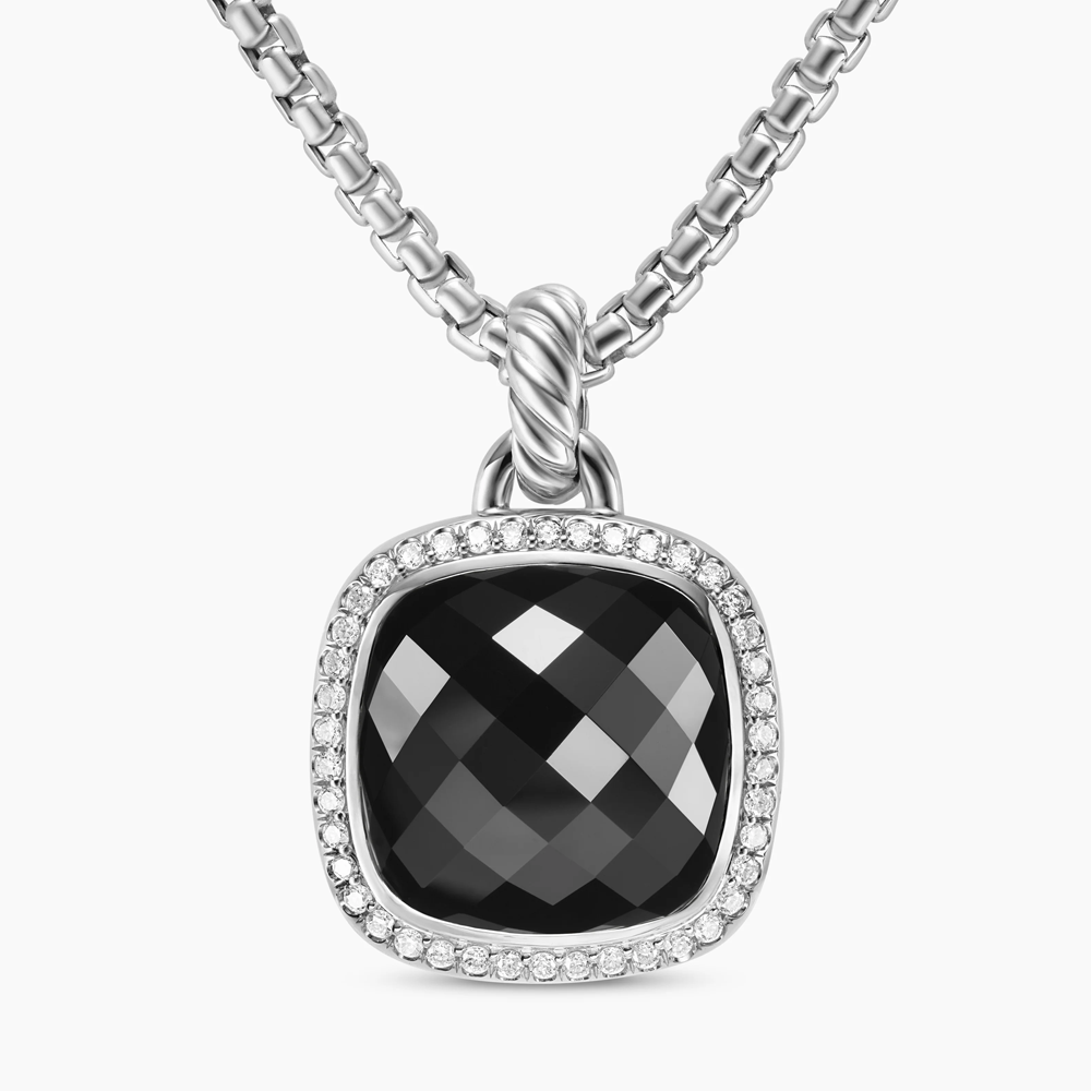 David Yurman Albion® Pendant in Sterling Silver with Black Onyx and Diamonds