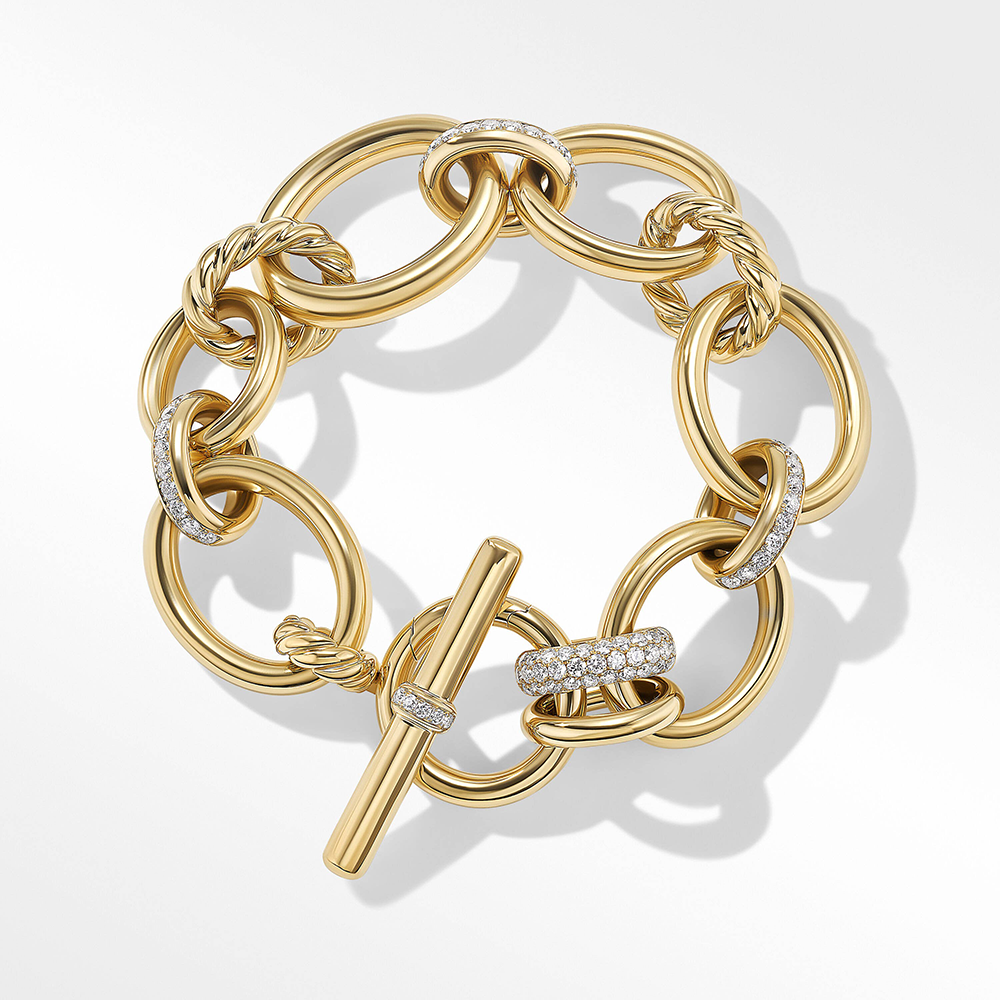 David Yurman DY Mercer™ Bracelet in 18ct Yellow Gold with Pavé Diamonds