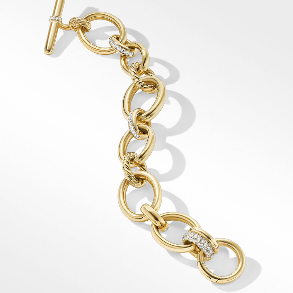 David Yurman DY Mercer™ Bracelet in 18ct Yellow Gold with Pavé Diamonds