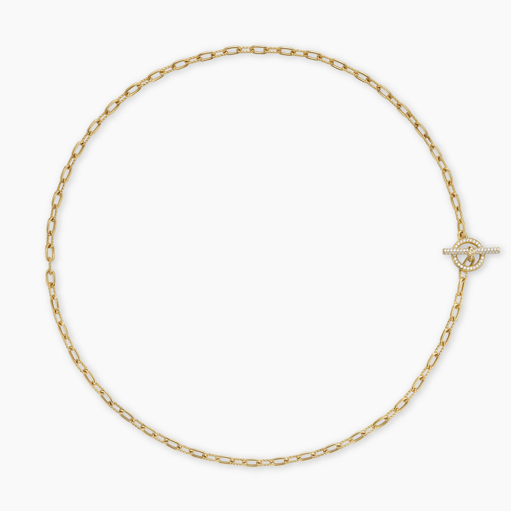 David Yurman Madison Pavé Toggle Chain Necklace