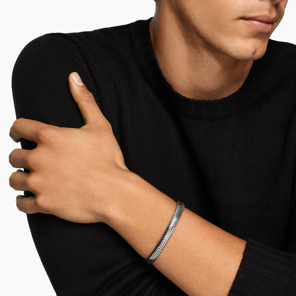David Yurman Chevron Cuff Bracelet in Sterling Silver