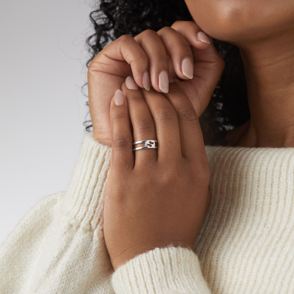 Interlocking G Sterling Silver 6mm Ring