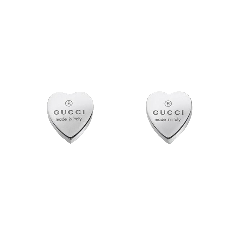 Gucci Trademark Heart Silver Earrings