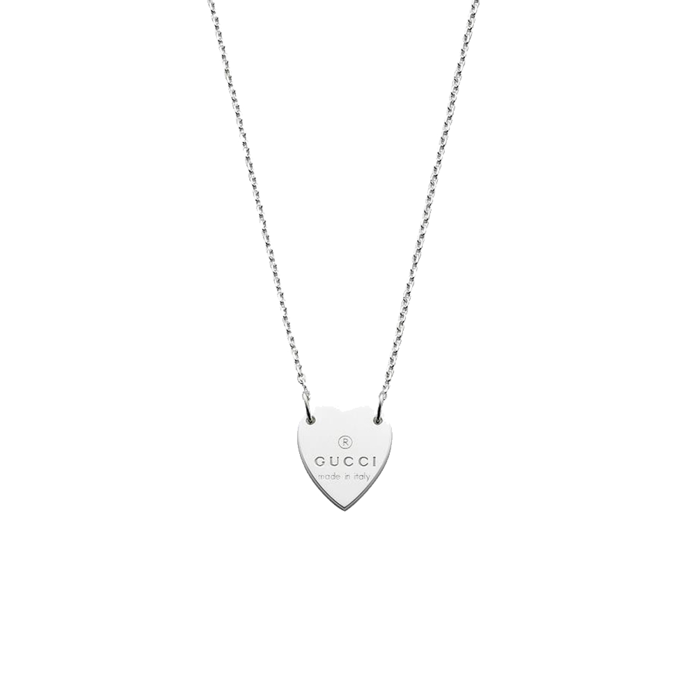 Gucci Silver Trademark Heart Necklace