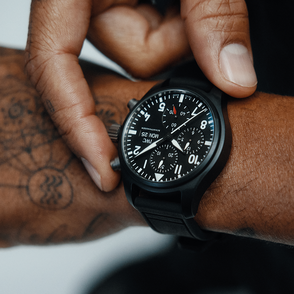 Iwc Top Gun Black Ceramic On Wrist IWC Pilot's Watch Chronograph