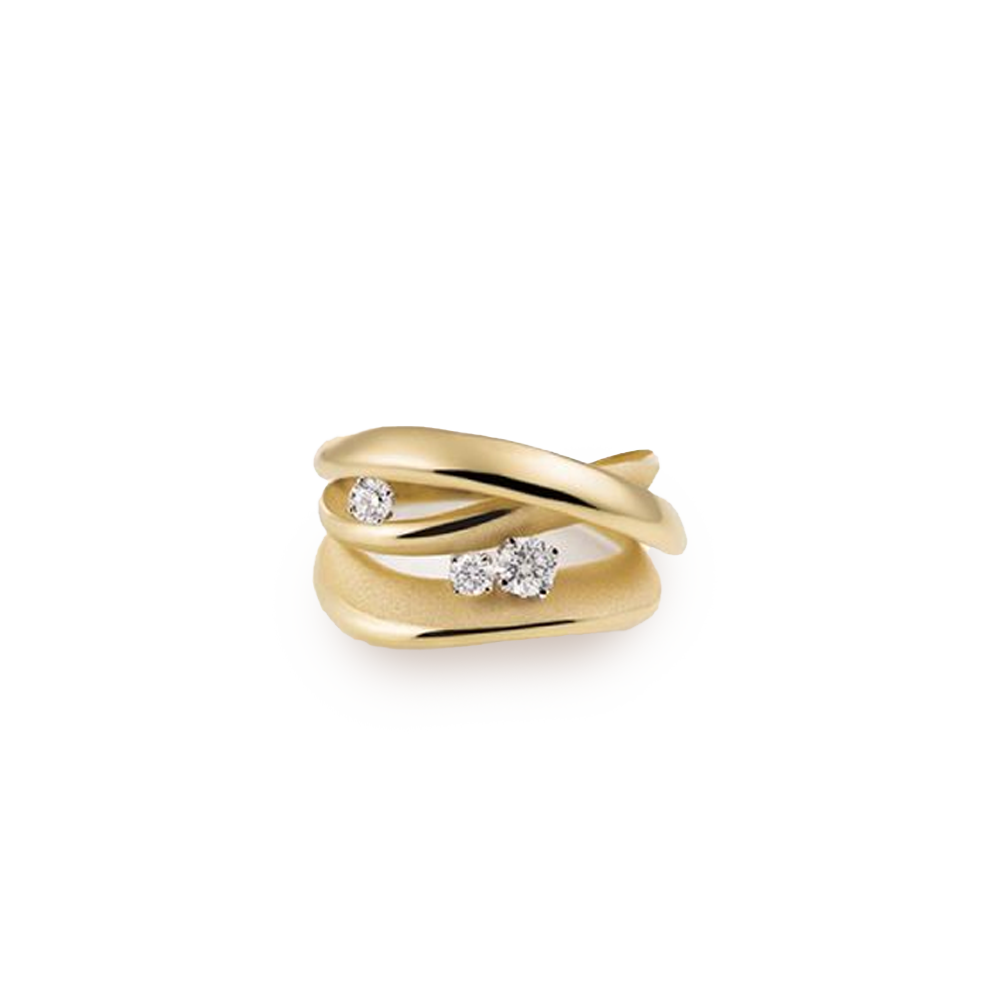 Cammilli Firenze Icon Ring 18ct Yellow Surnrise Gold with Diamonds