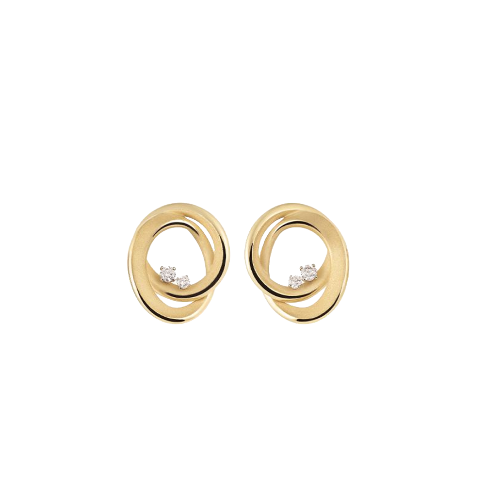 Cammilli Firenze Icon Earrings 18ct Yellow Sunrise Gold with Diamonds