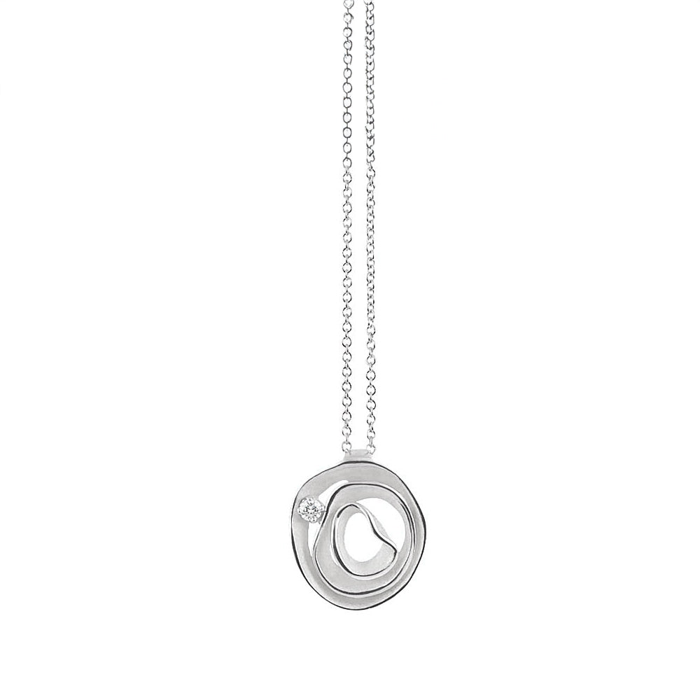 Cammilli Dune Necklace 18ct White Ice Gold with Diamonds