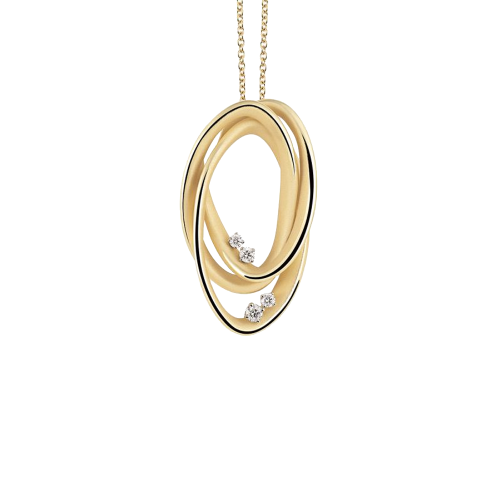 Cammilli Firenze Icon Necklace 18ct Yellow Sunrise Gold with Diamonds