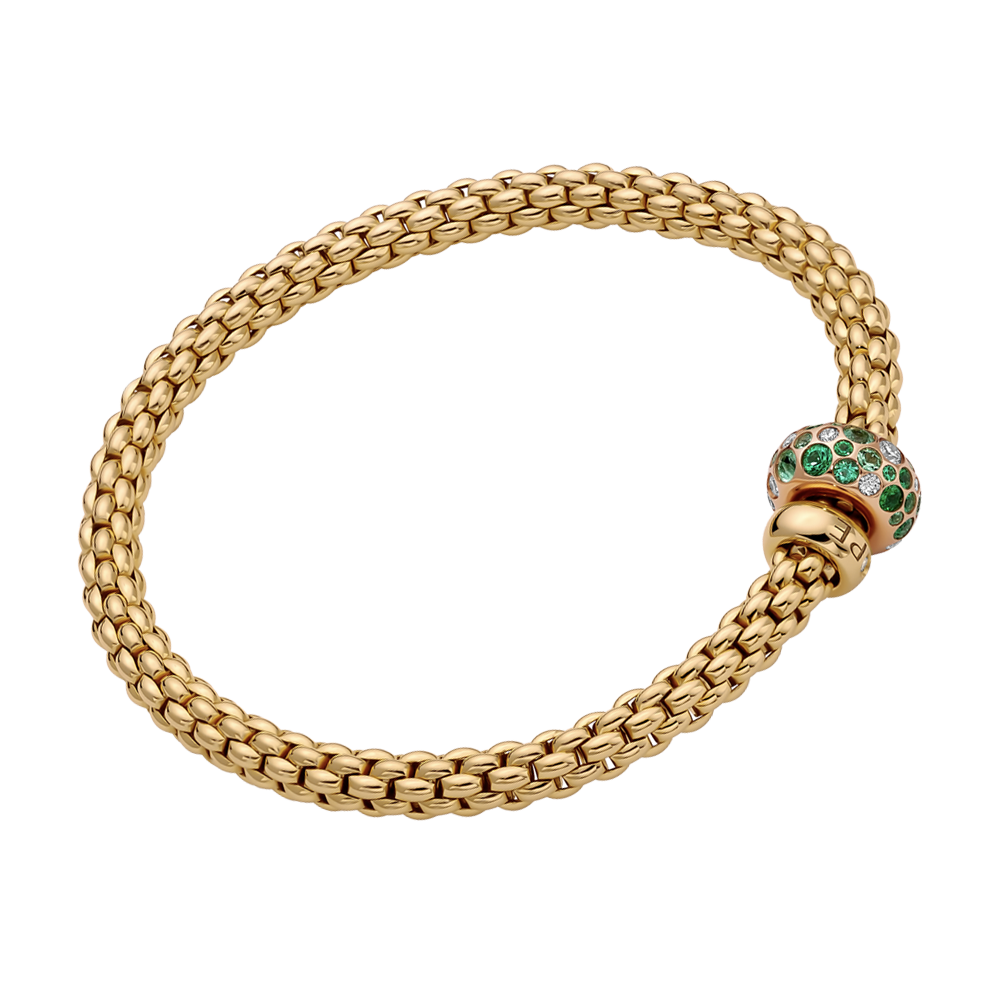 FOPE Solo Flex'it Bracelet with Diamonds and Emeralds