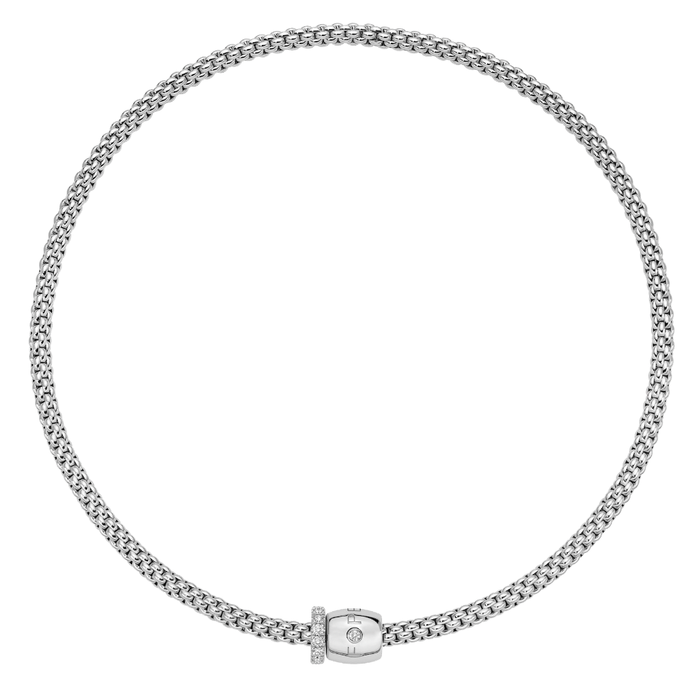 FOPE Solo Flex'it Necklace with Ornamental Clasp and Diamond Pavé