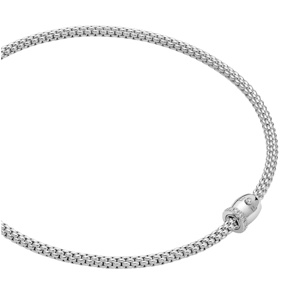 FOPE Solo Flex'it Necklace with Ornamental Clasp and Diamond Pavé