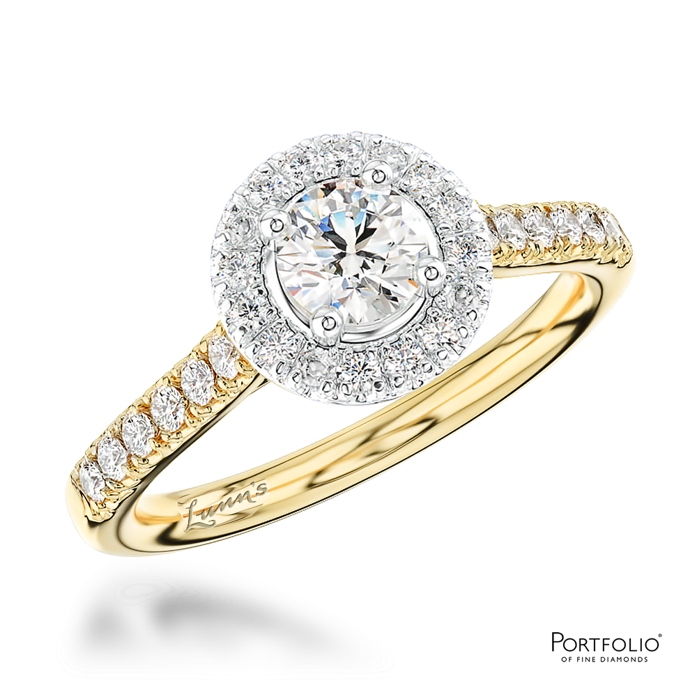 Cluster 0.40ct G SI1 Diamond Yellow Gold/Platinum Ring