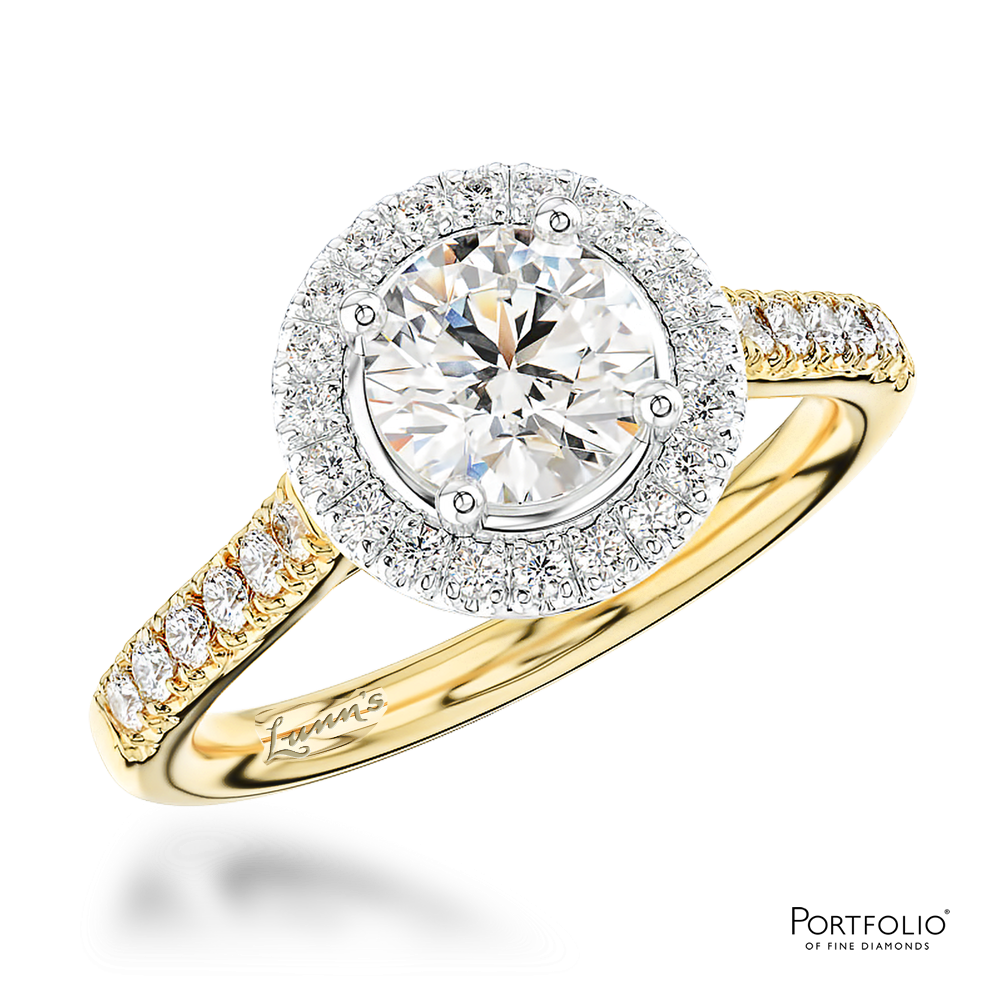 Cluster 0.70ct G SI1 Diamond Yellow Gold/Platinum Ring