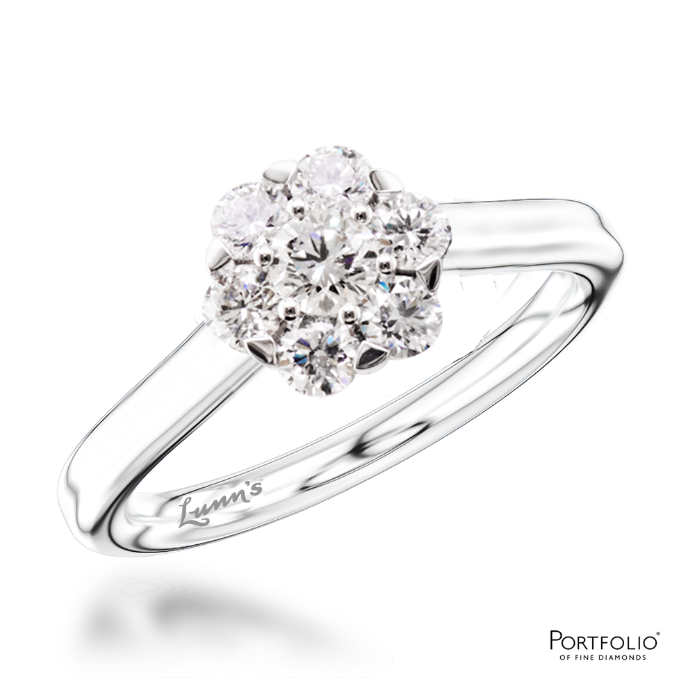 Cluster 0.16ct H VVS Diamond Platinum Ring