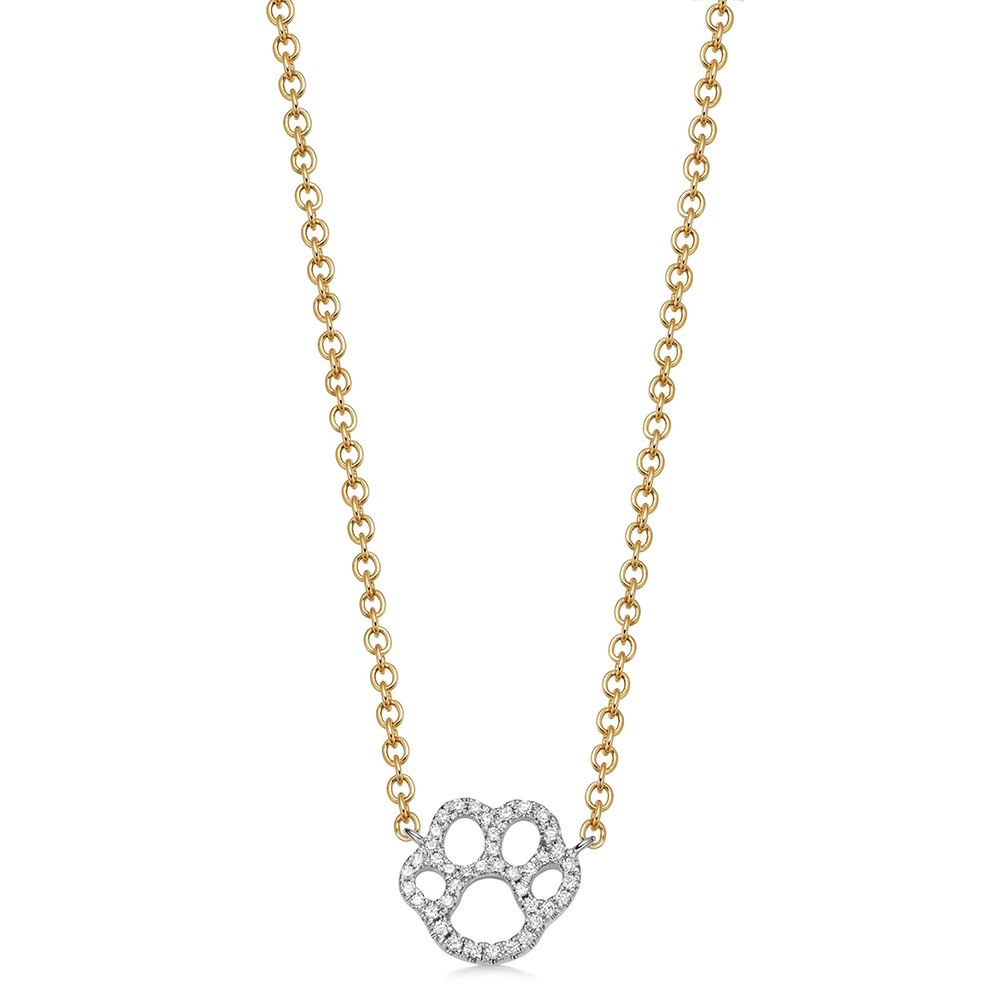 Kiki McDonough Memories Diamond Paw Print Necklace