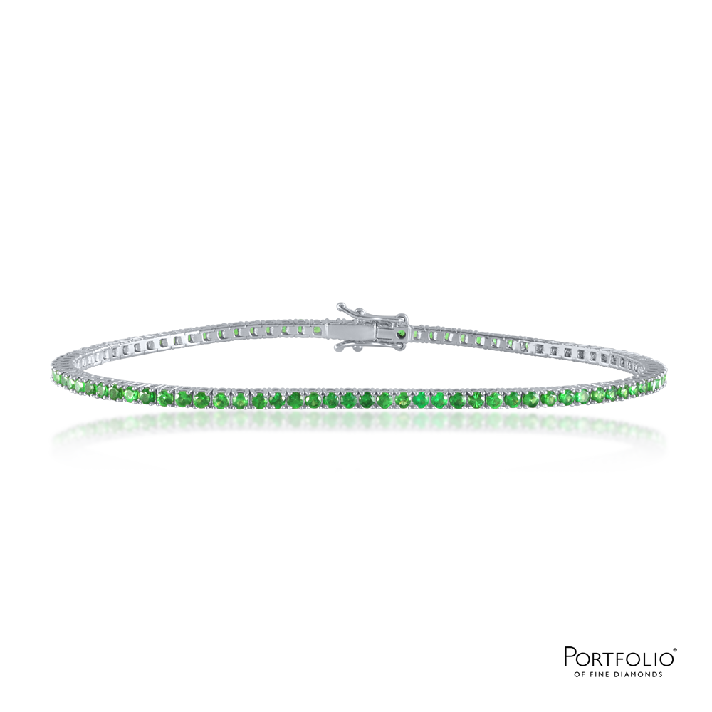 2.42ct Tsavorite White Gold Bracelet