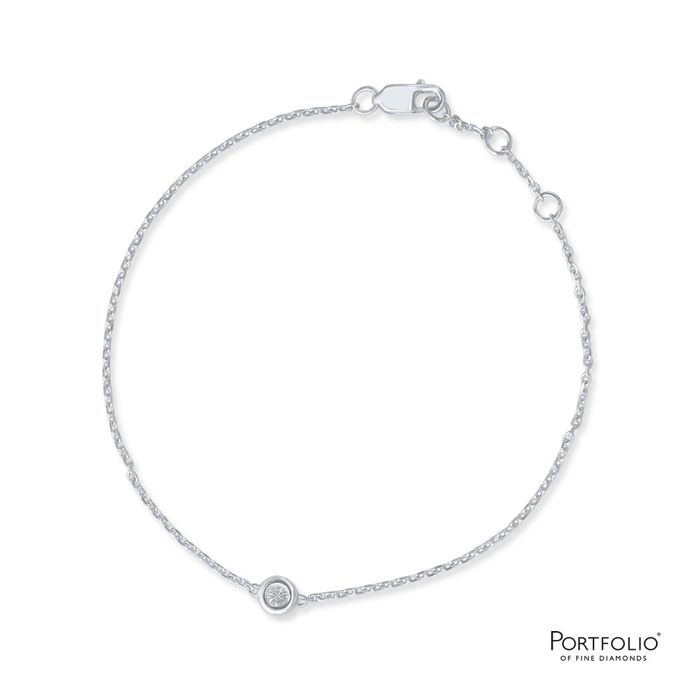 Love Diamonds 0.09ct Diamond White Gold Bracelet
