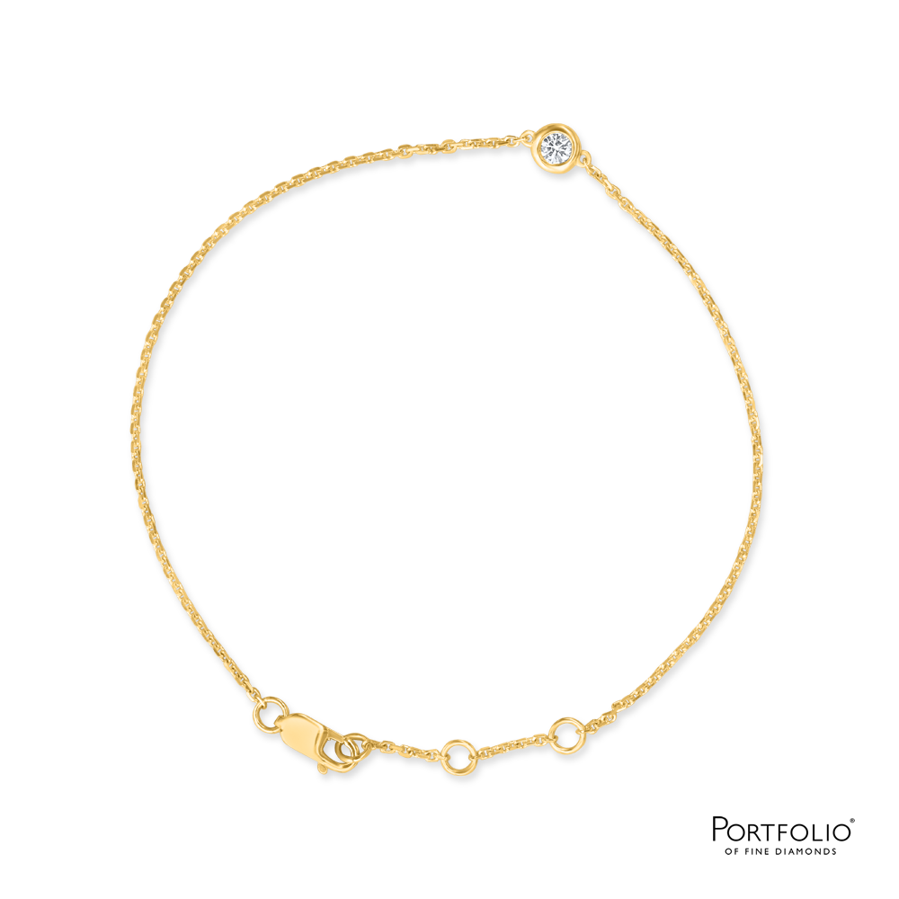 Love Diamonds 0.09ct Diamond Yellow Gold Bracelet
