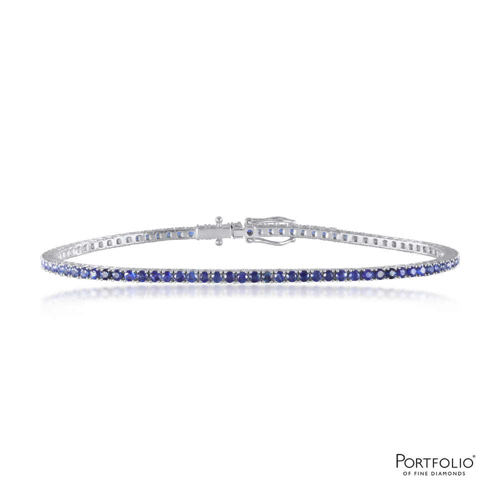 2.64ct Sapphire White Gold Bracelet