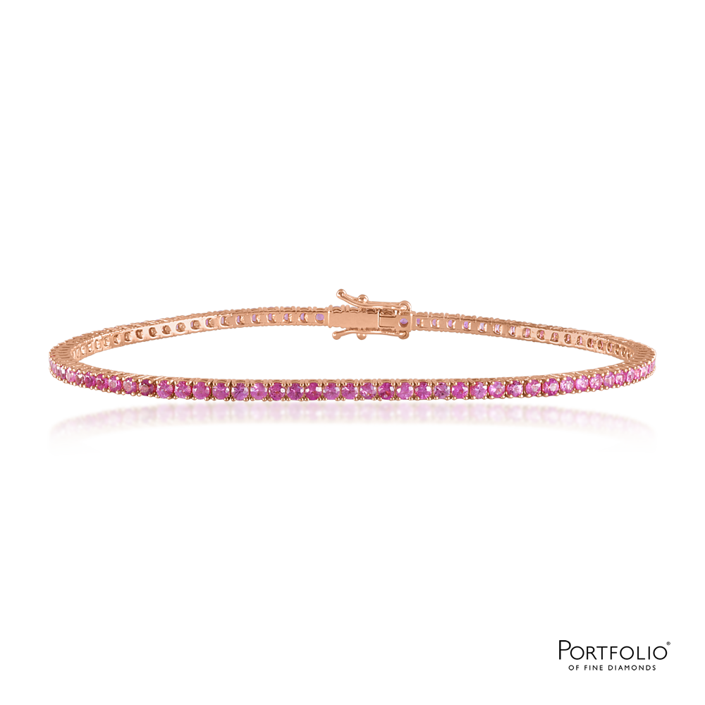 2.65ct Pink Sapphire Rose Gold Bracelet