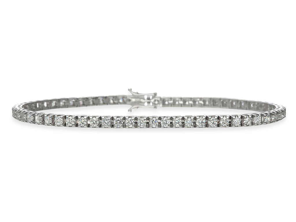 3.00ct White Gold Diamond Line Bracelet