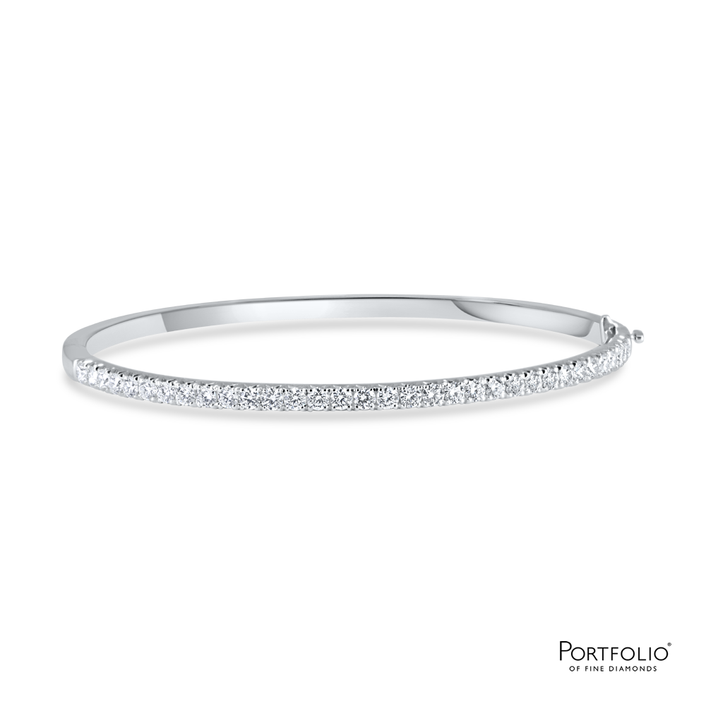 1.44ct Diamond White Gold Bangle