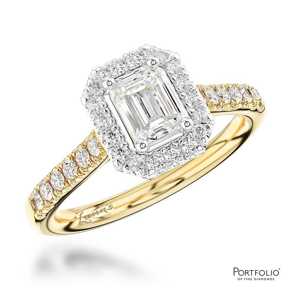 Cluster 0.61ct G VS2 Diamond Yellow Gold/Platinum Ring