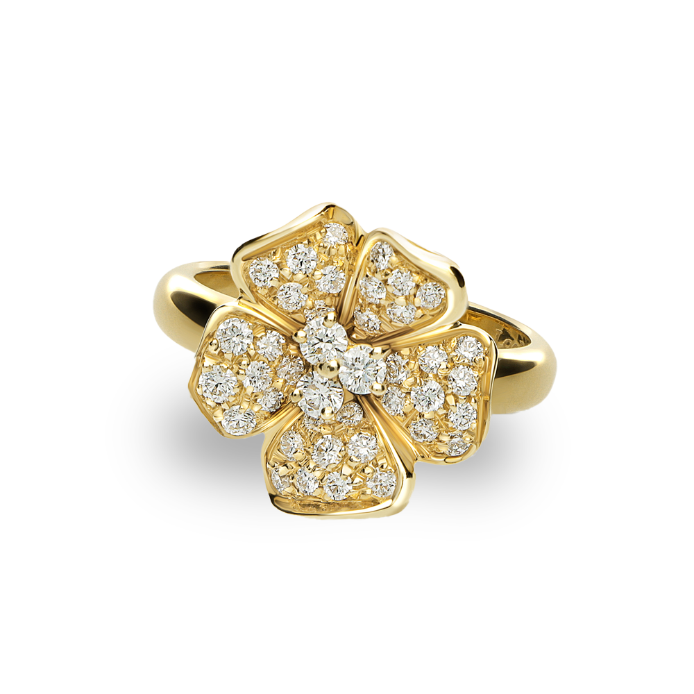 Flora 0.64ct Diamond Yellow Gold Ring