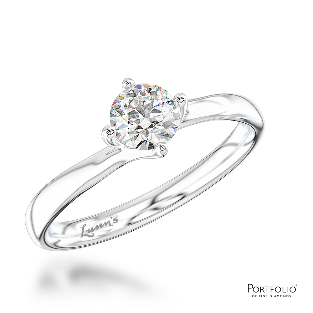 Solitaire 0.30ct F VS2 Diamond Platinum Ring