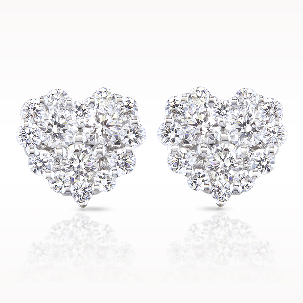 Illusion 0.50ct Diamond Heart Earrings