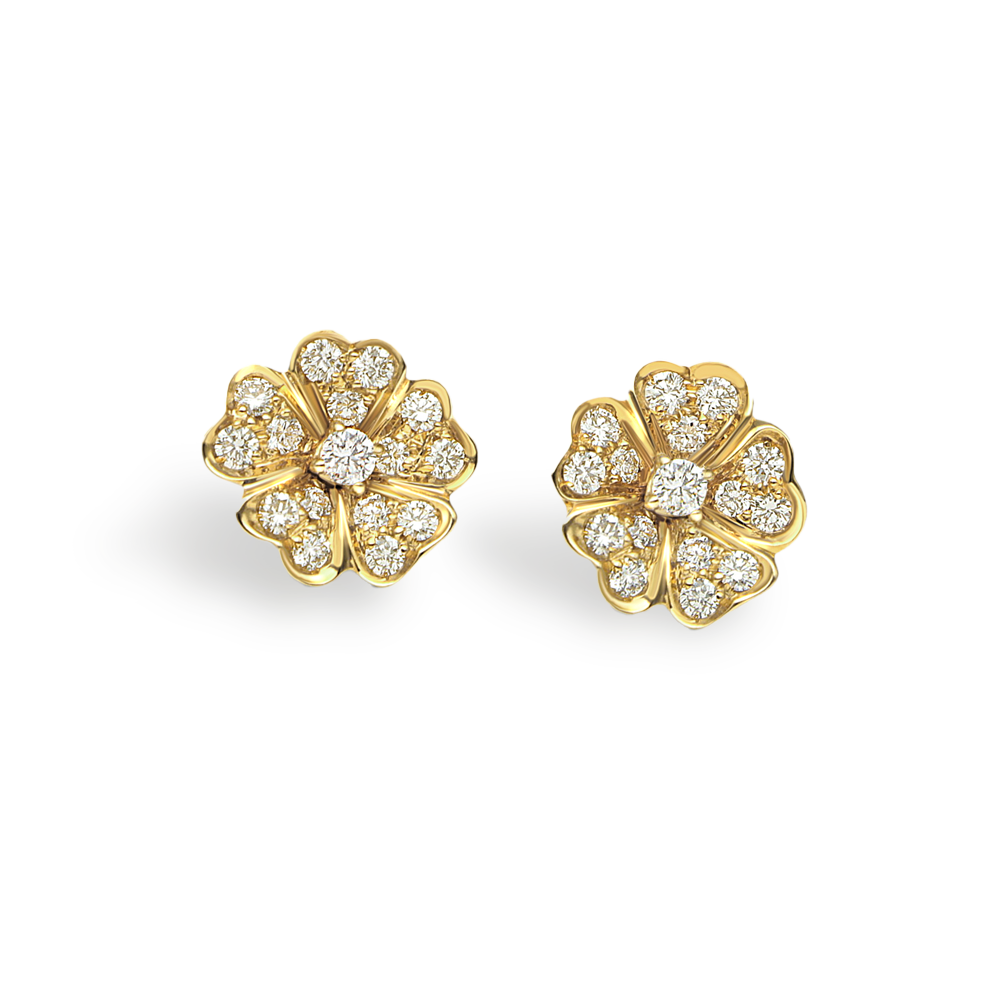 Flora 0.62ct Diamond Yellow Gold Earrings