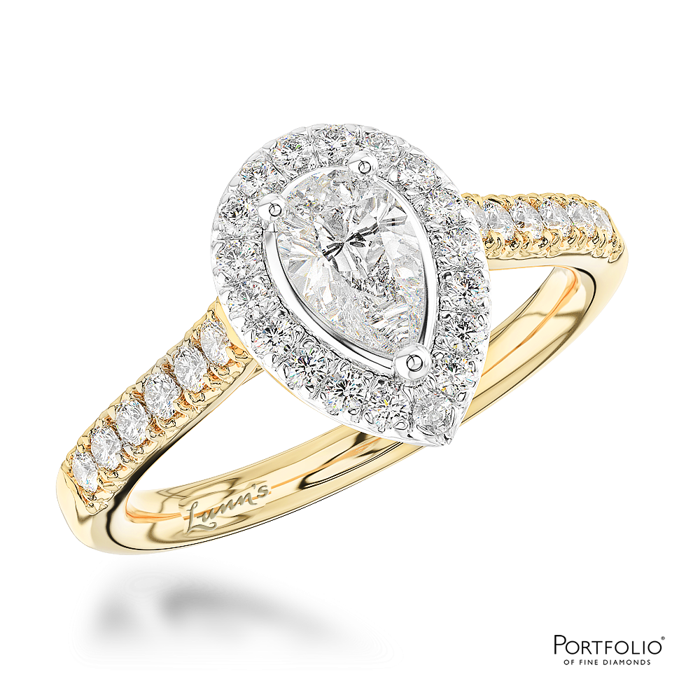 Cluster 0.30ct D SI1 Diamond Yellow Gold/Platinum Ring