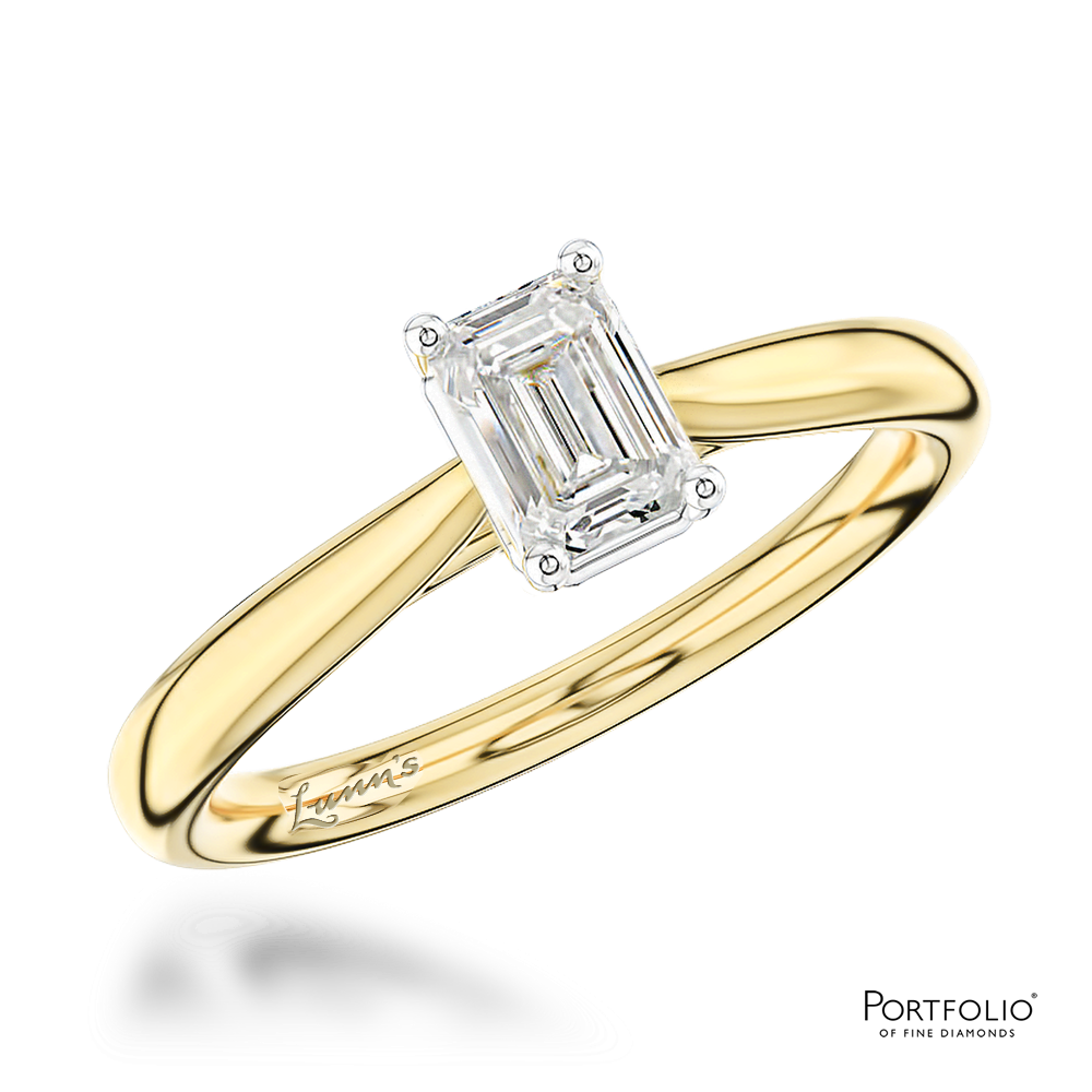 Solitaire 0.35ct D VS1 Diamond Yellow Gold/Platinum Ring