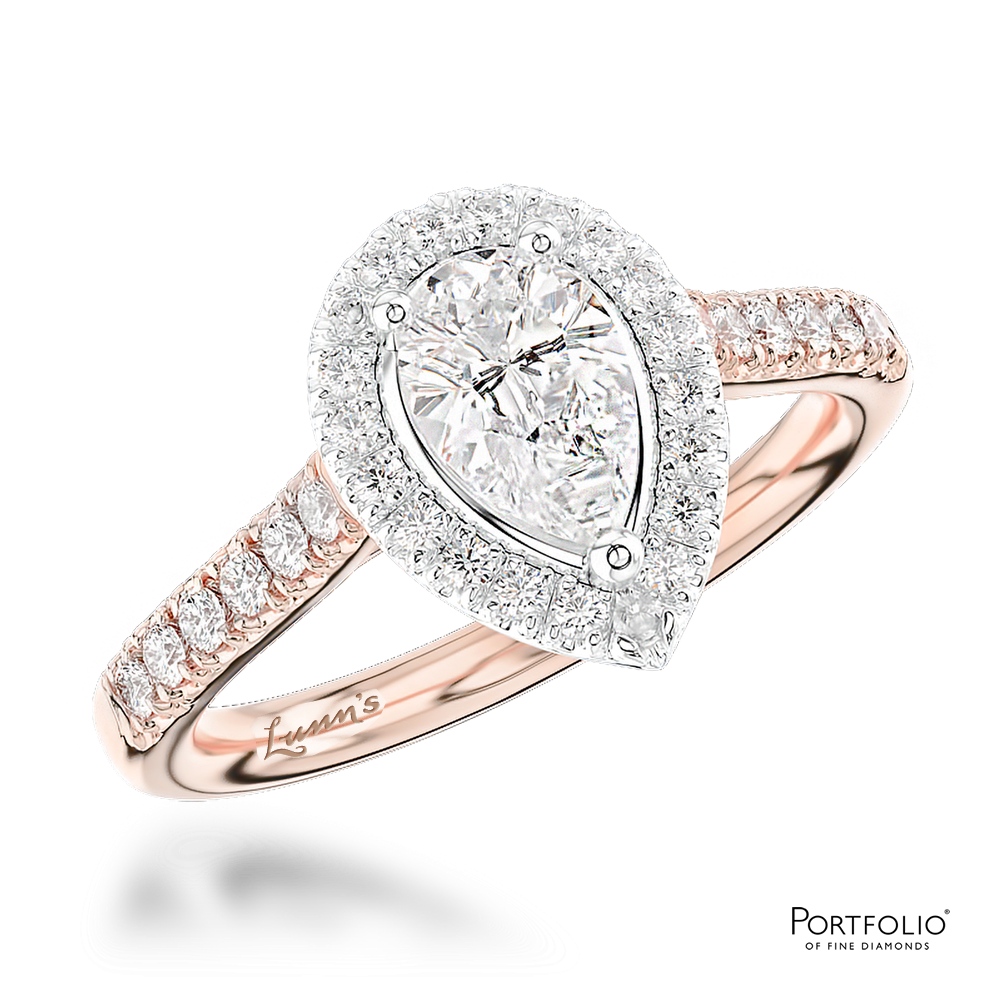 Cluster 0.70ct H VS1 Diamond Rose Gold/Platinum Ring