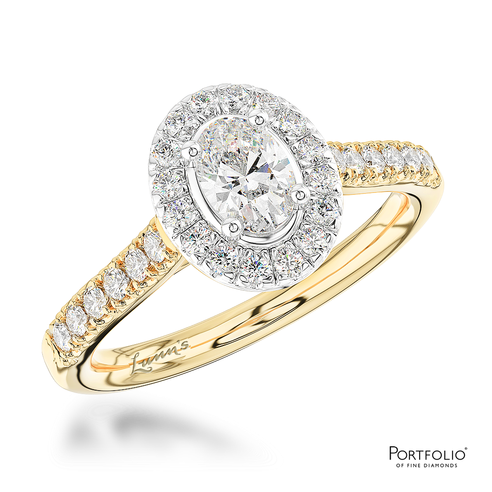 Cluster 0.40ct F SI1 Diamond Yellow Gold/Platinum Ring