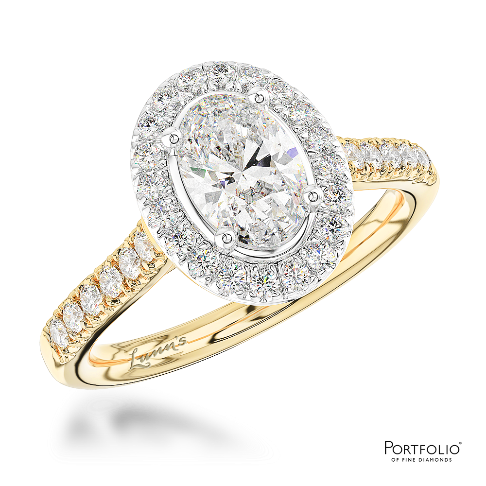 Cluster 0.70ct G SI1 Diamond Yellow Gold/Platinum Ring