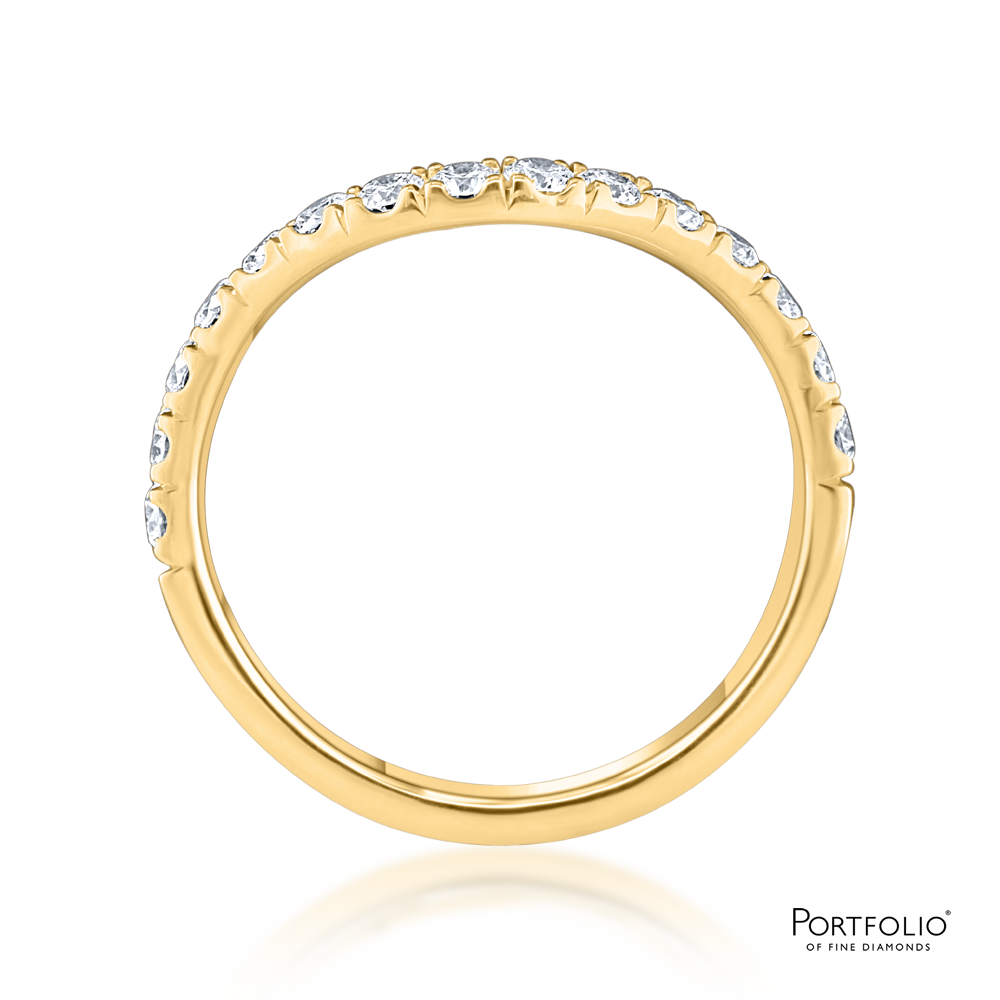 0.45ct Diamond Yellow Gold Medium Curved Ring