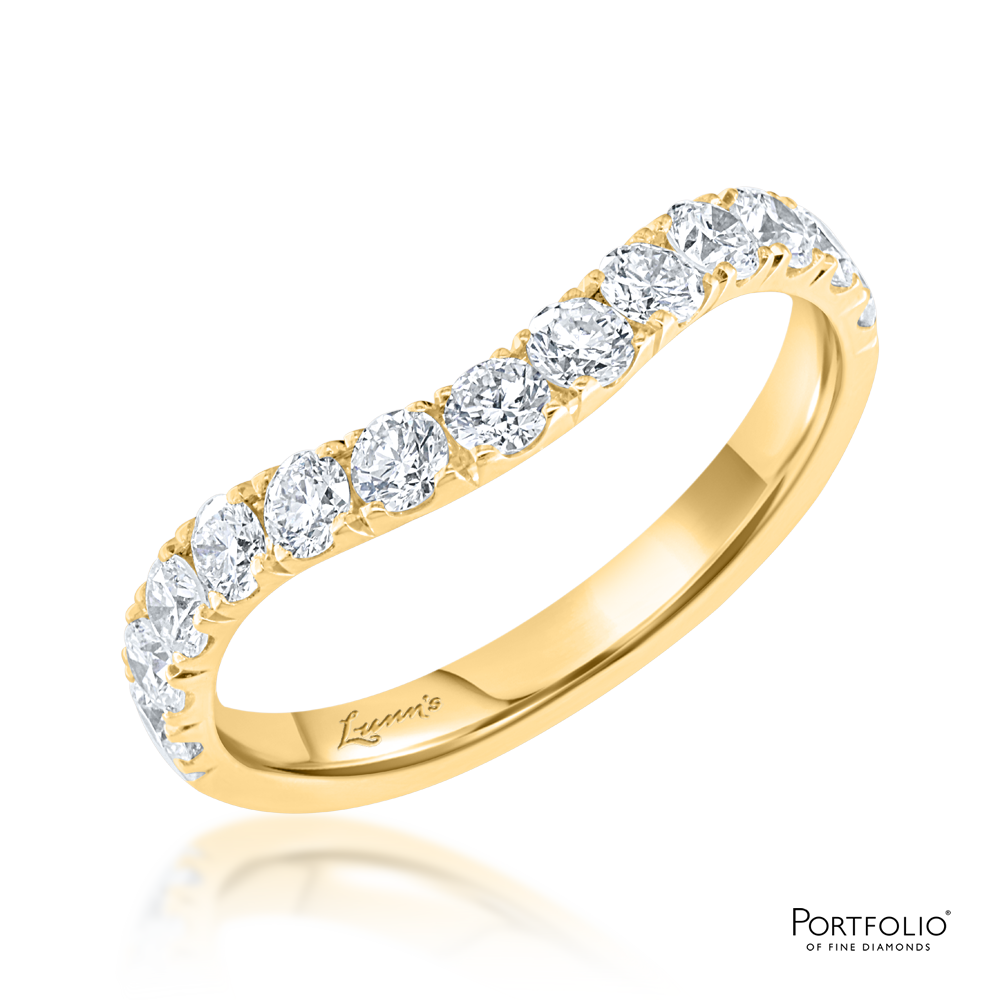 0.78ct Diamond Yellow Gold Soft Curved Ring