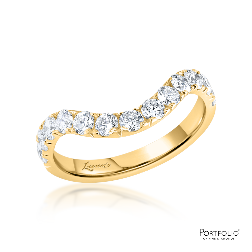 0.78ct Diamond Yellow Gold Strong Curved Ring