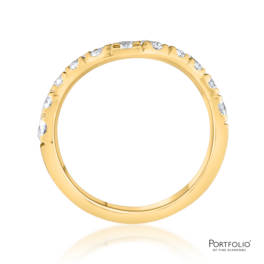 1.10ct Diamond Yellow Gold Medium Curved Ring