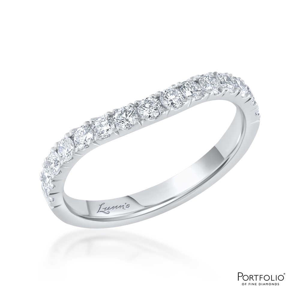 0.45ct Diamond Platinum Soft Curved Ring