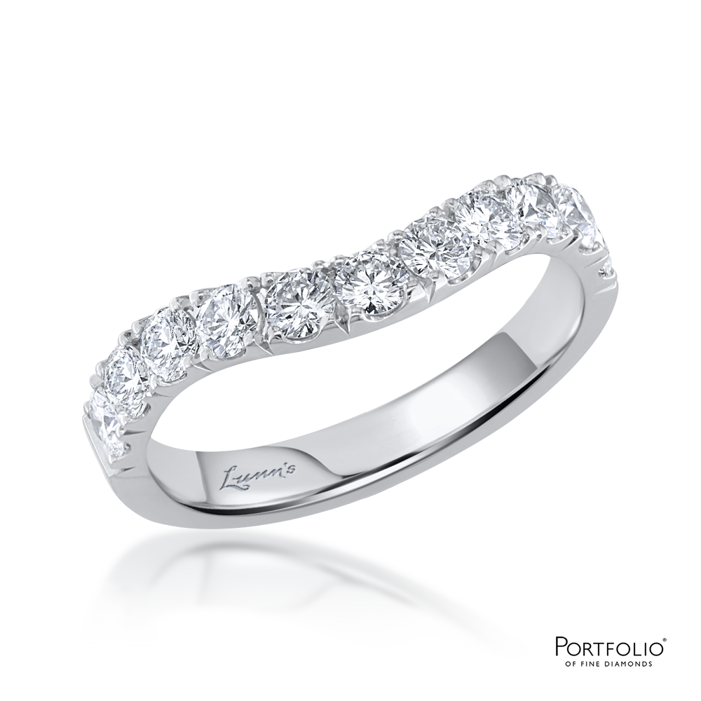 1.10ct Diamond Platinum Soft Curved Ring