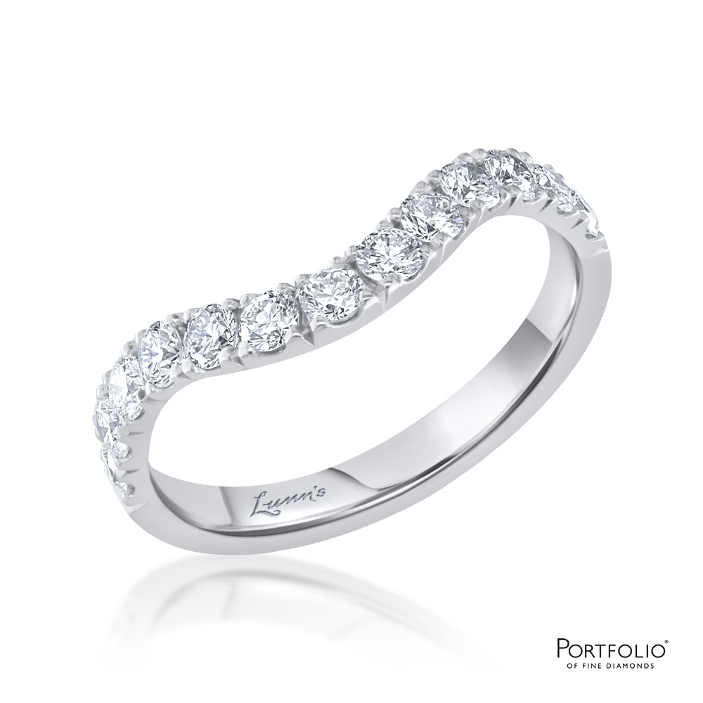 0.78ct Diamond Platinum Medium Curved Ring