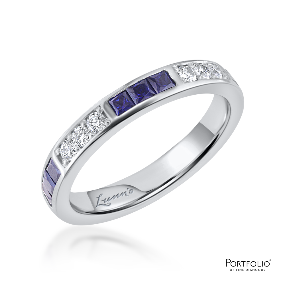 Sapphire and Diamond Platinum Eternity Ring