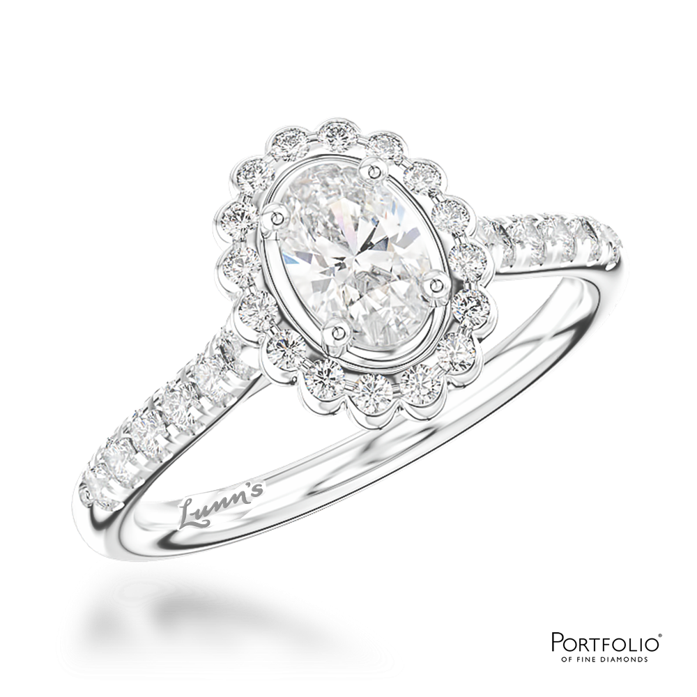 Cluster 0.50ct F SI1 Diamond Platinum Ring