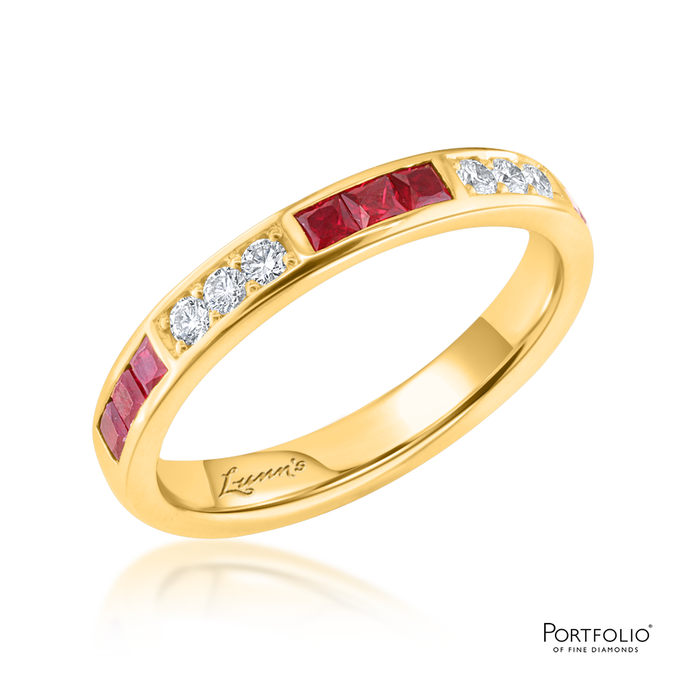 Ruby and Diamond Yellow Gold Eternity Ring