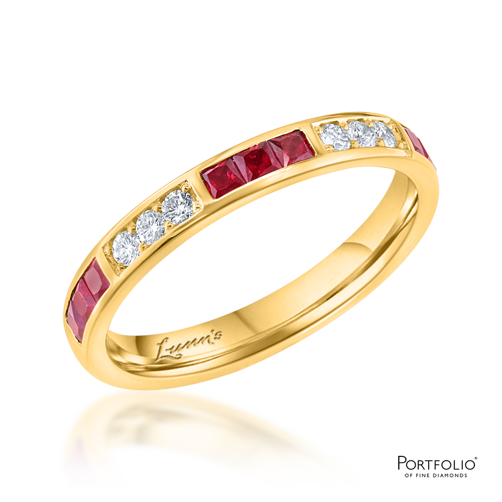 Ruby and Diamond Yellow Gold Eternity Ring